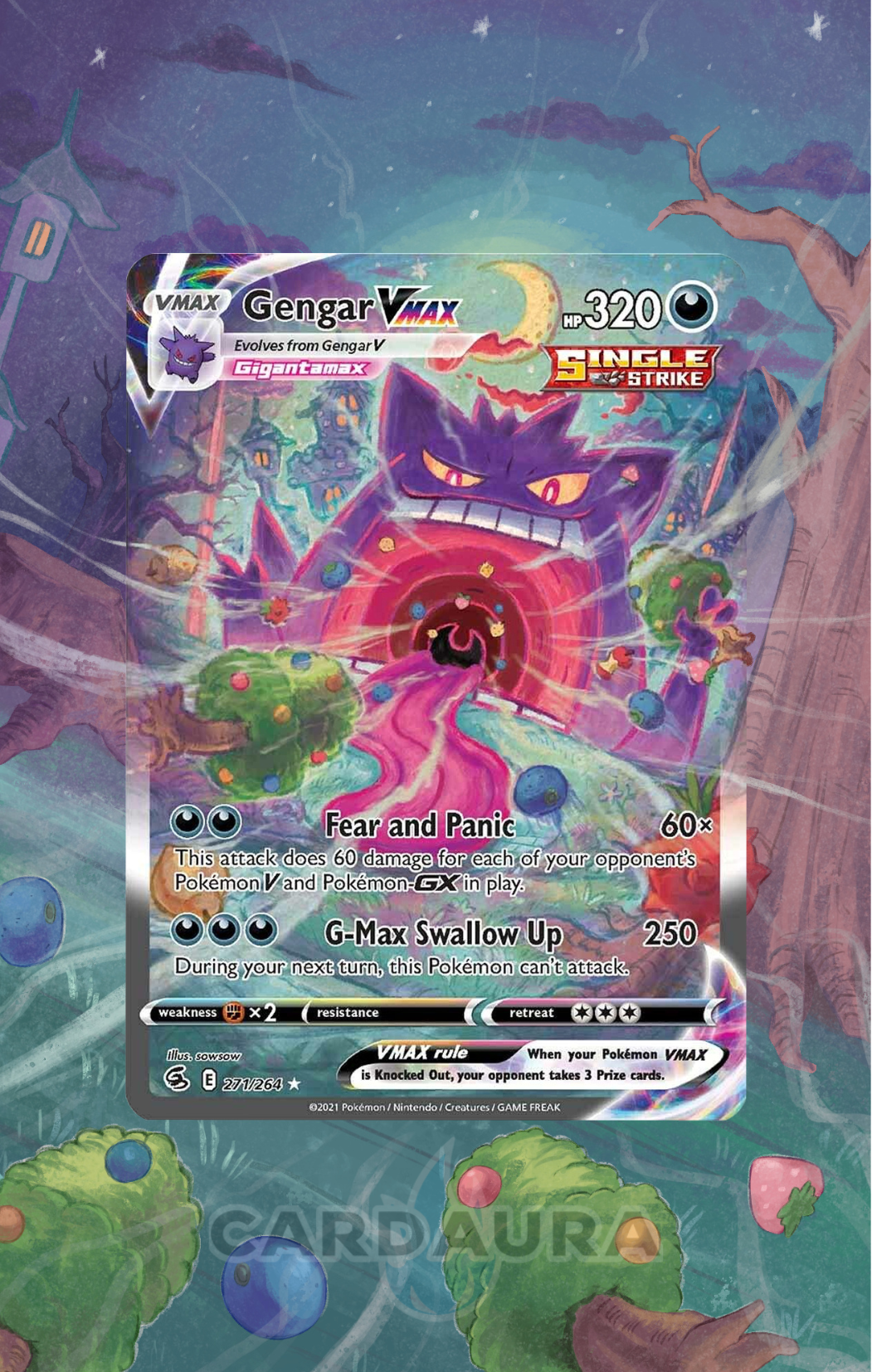 Gengar VMAX 271/264 | Fusion Strike AuraSlab (Graded)