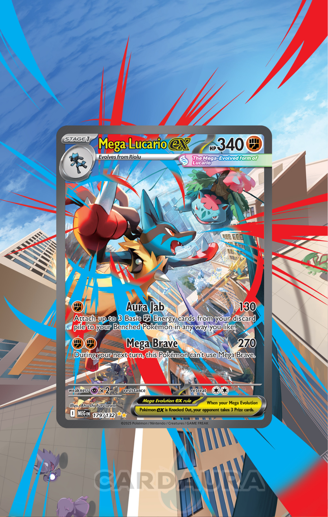Mega Lucario EX 178/132 | Mega Evolutions CardAura Case