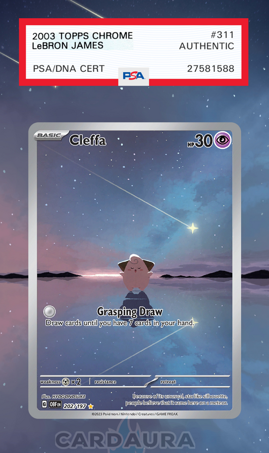 Cleffa 202/197 | Obsidian Flames AuraSlab Graded Case