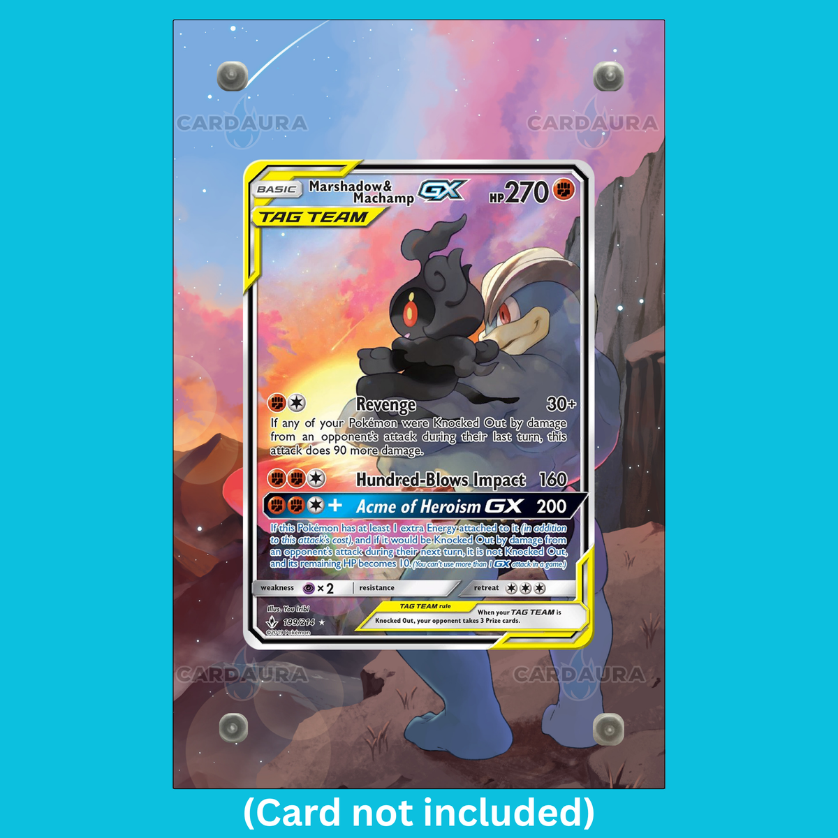Marshadow & Machamp GX 199/214 Unbroken Bonds (Ungraded) Display Case (Pre-Order)