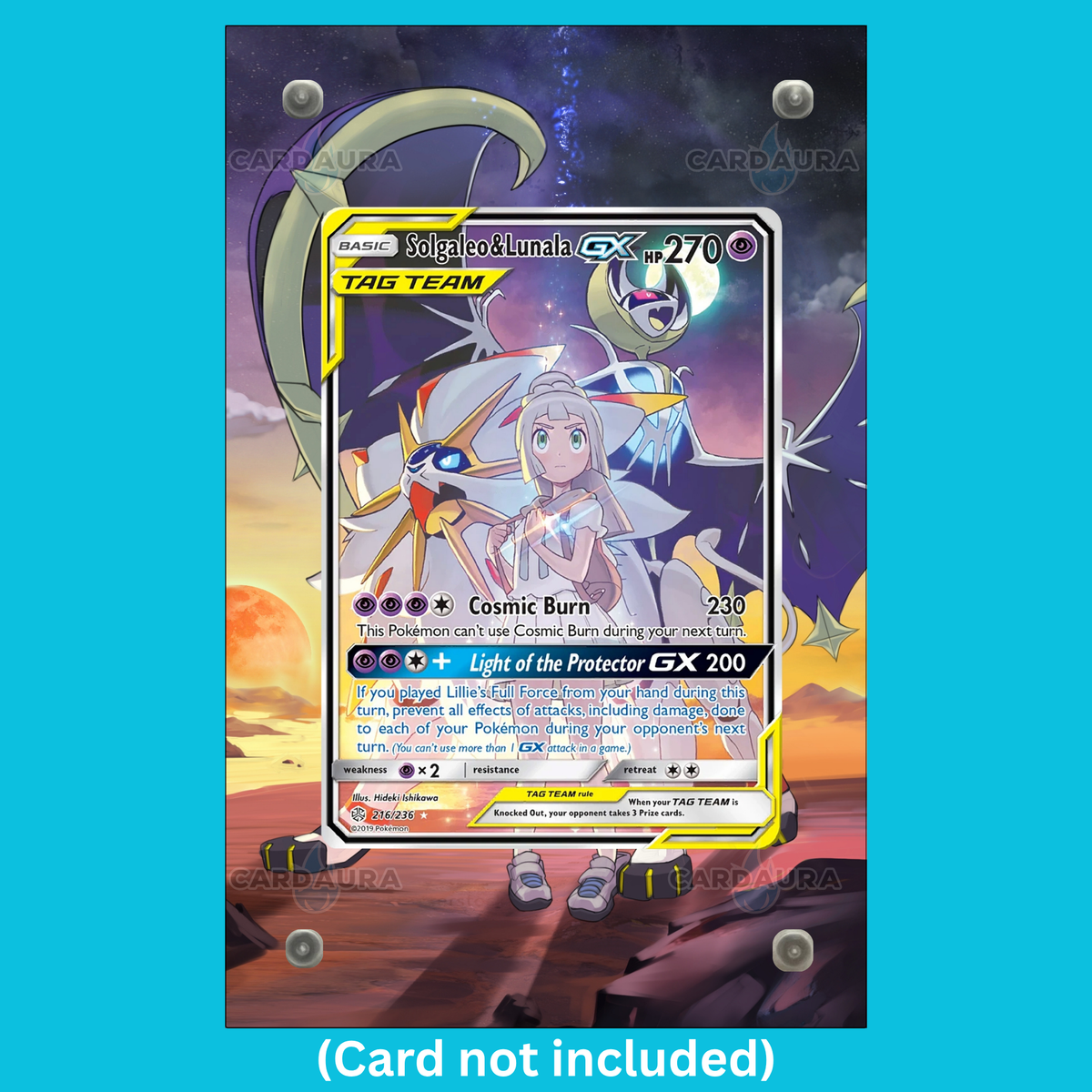 Solgaleo & Lunala GX 216/236 Cosmic Eclipse (Ungraded) Display Case (Pre-Order)