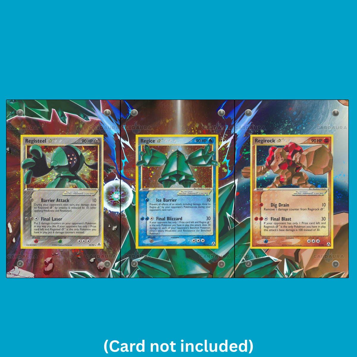 Regice Gold Star 90 Pokemon Deoxys (Ungraded) Display Case