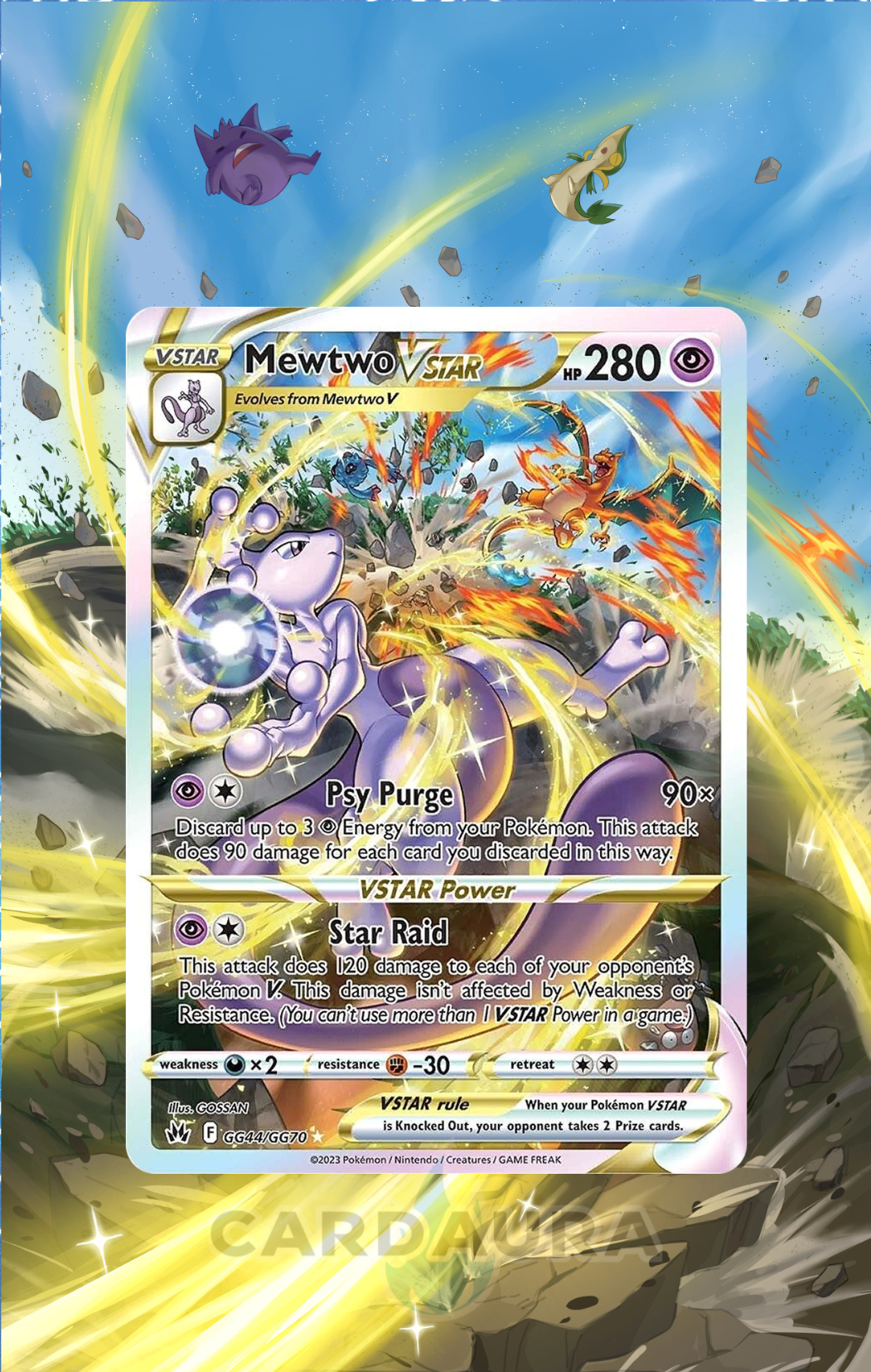 Mewtwo VSTAR GG44/GG70 | Crown Zenith CardAura Case