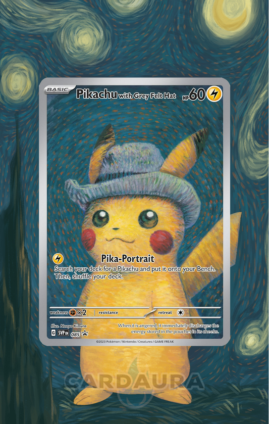 Pikachu with Grey Felt Hat | Van Gogh CardAura Case