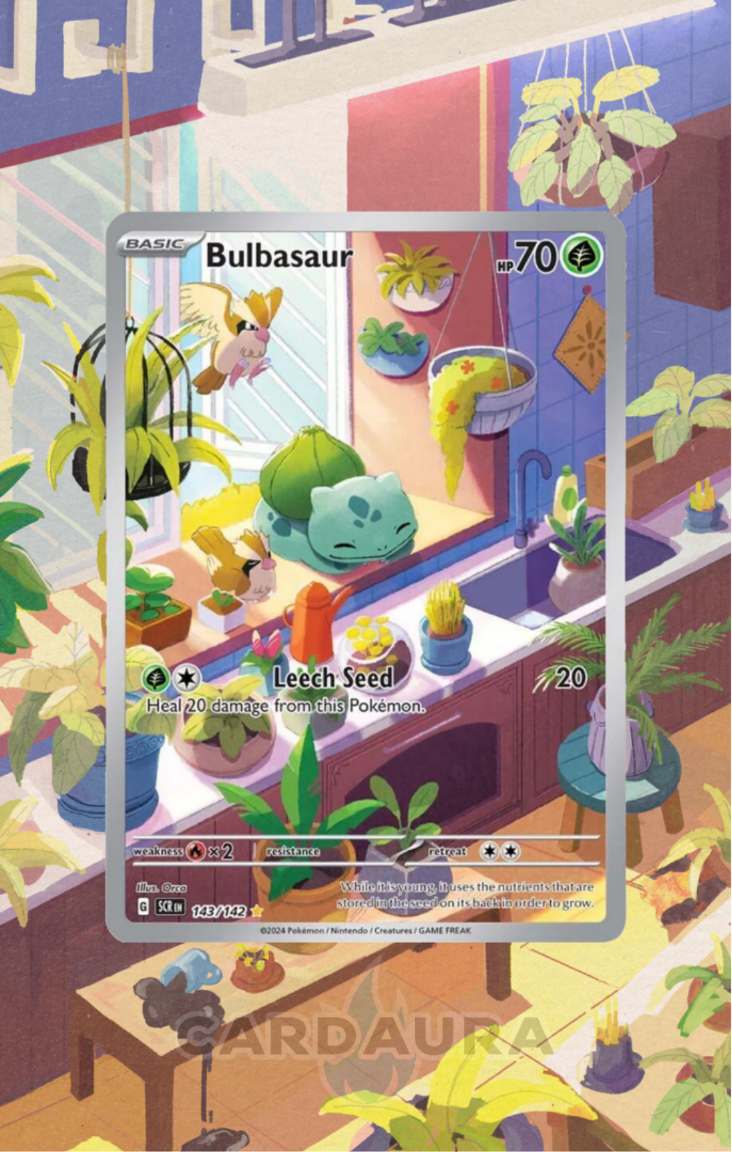 Bulbasaur 143/142 | Stellar Crown CardAura Case