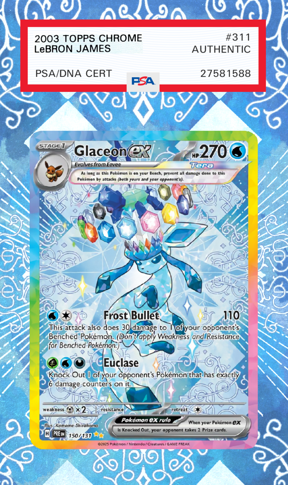 Glaceon ex 150/131 | Prismatic Evolutions AuraSlab (Graded)