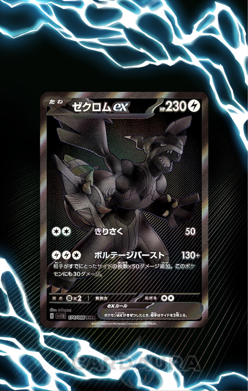 Zekrom EX 174/086 | Black Bolt CardAura Case