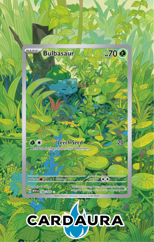 Bulbasaur 166/165 Hand Drawn | 151 CardAura Case