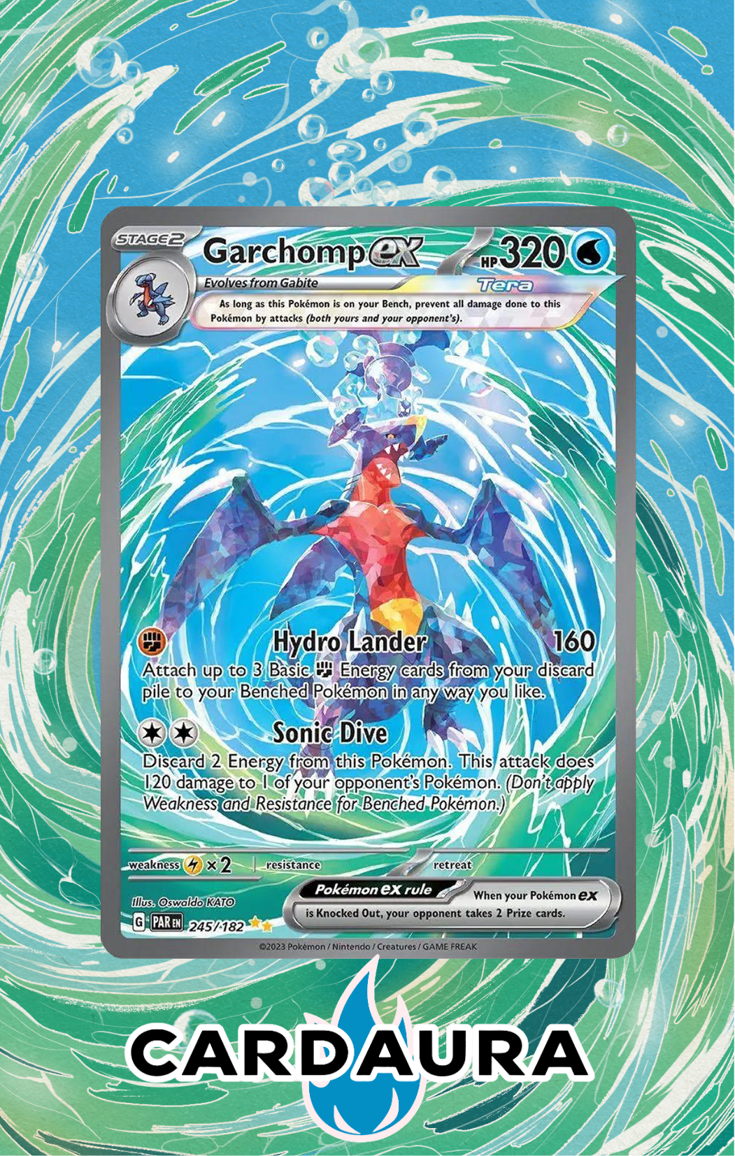 Garchomp EX 245/182 | Paradox Rift CardAura Case