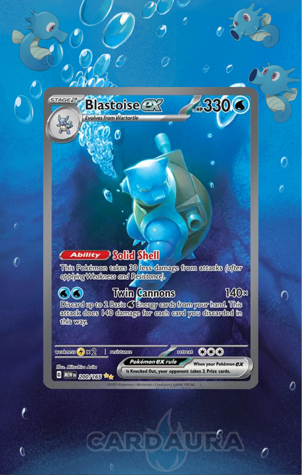 Blastoise EX 200/165 | 151 AuraSlab (Graded)
