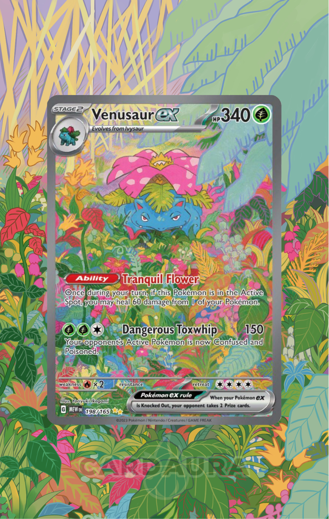 Venusaur 198/165 | Set 151 CardAura Raw Display Case