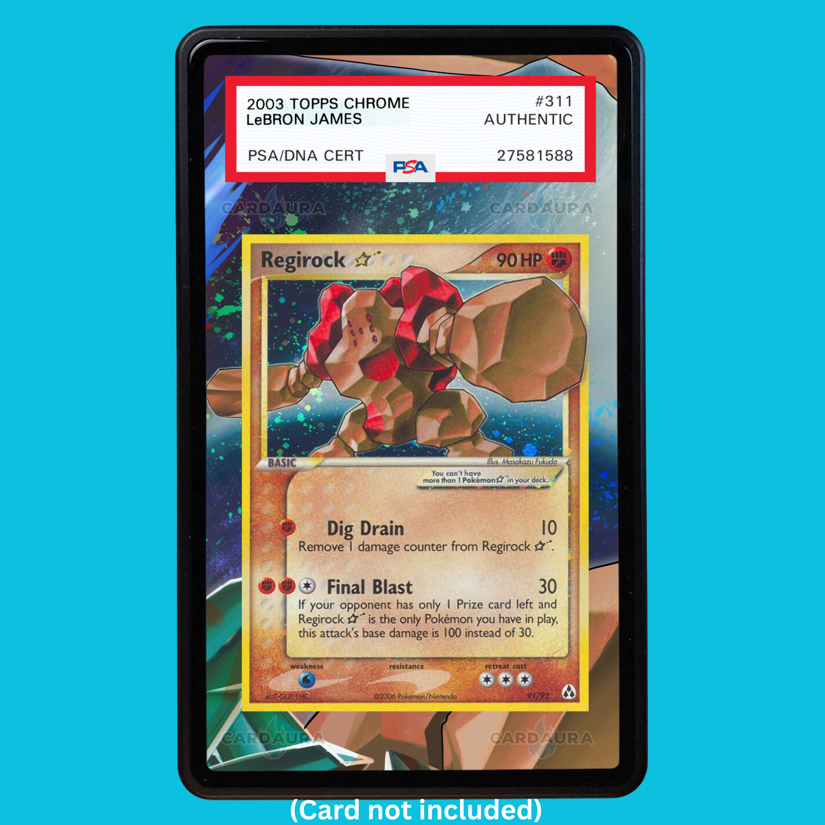 Regirock Gold Star 91 Pokemon Deoxys (Graded) Display Case