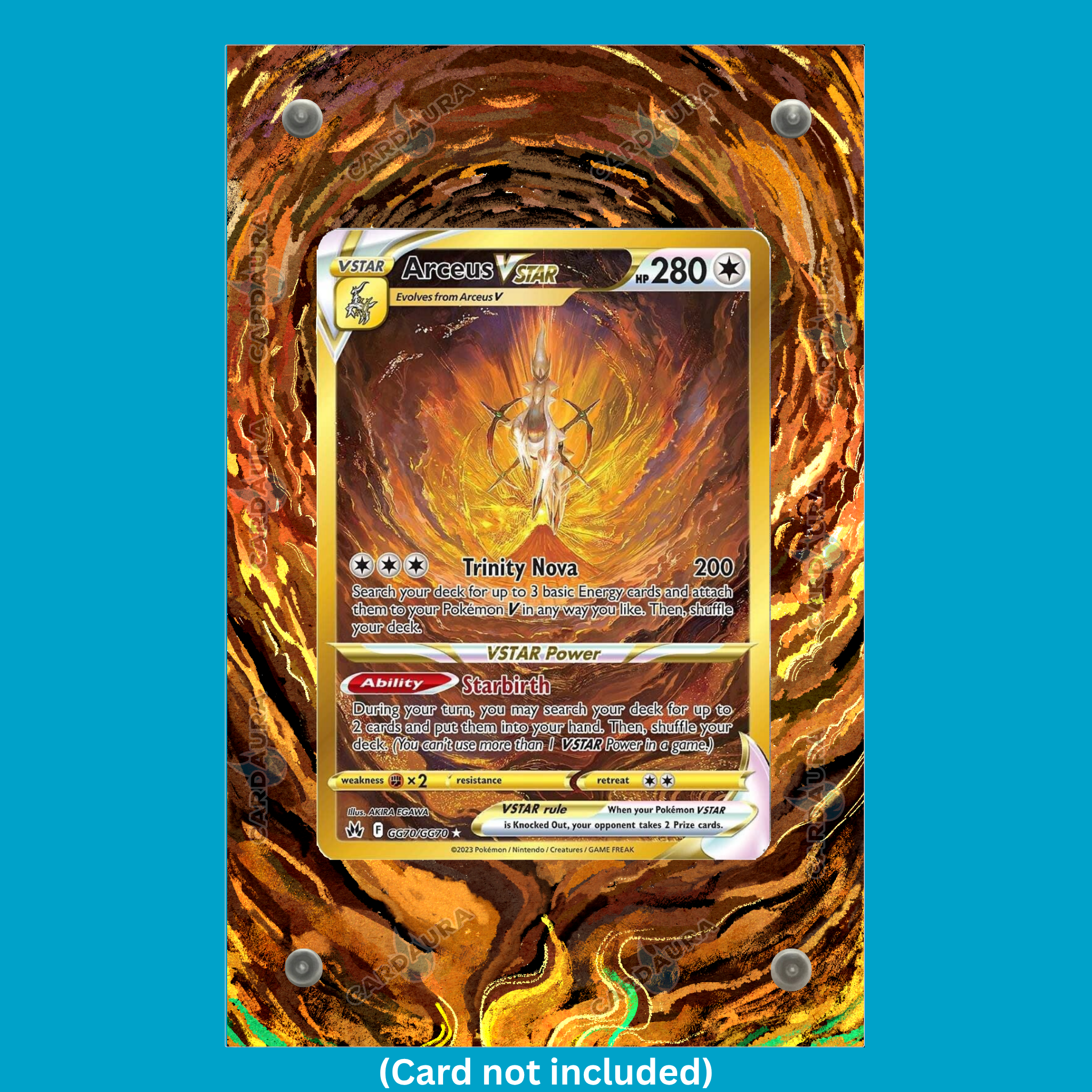 Arceus VSTAR GG70 From Crown Zenith Pokémon Card Display Case (Extended Art Frame) | Magnetic Acrylic Holder for Ungraded Cards