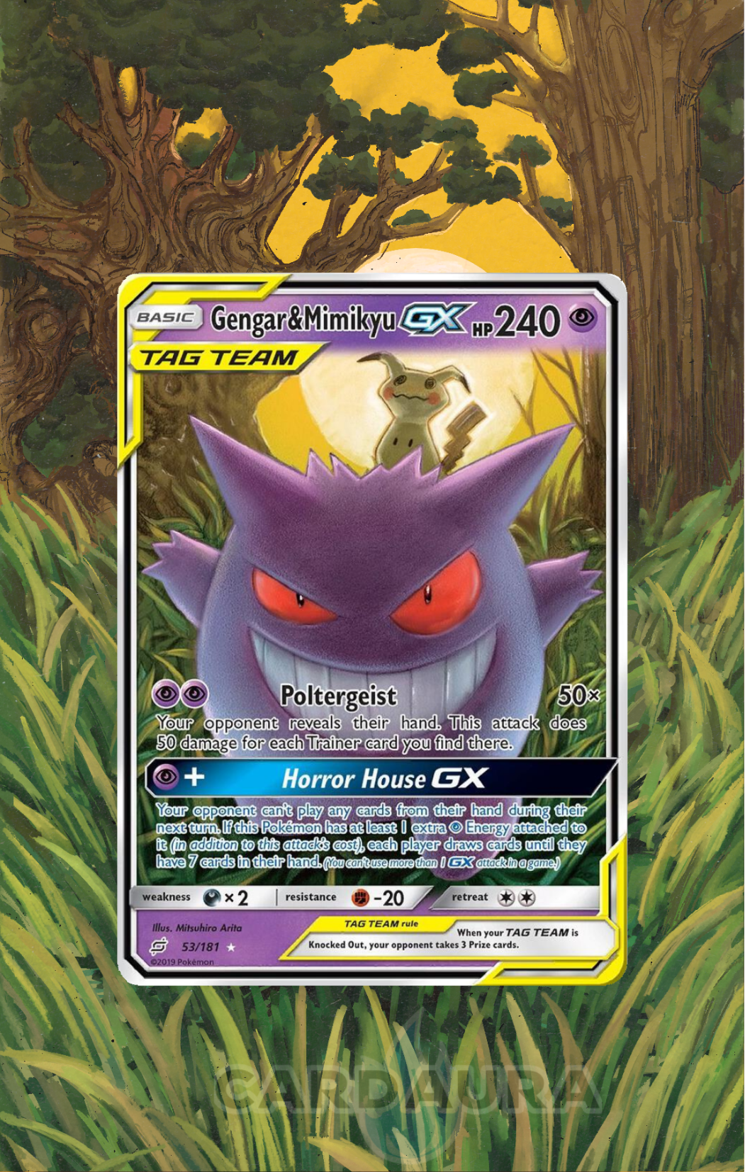 Gengar & Mimikyu GX 53/181 | Team Up AuraSlab - Extended Art + Case (Graded)