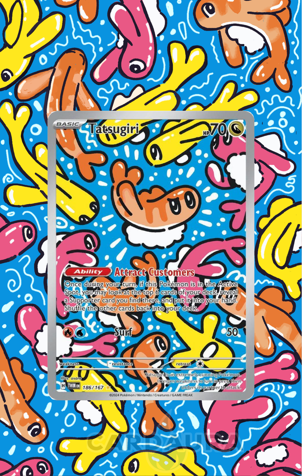 Tatsugiri 186/167  |  Twilight Masquerade AuraSlab (Graded) Extended Art + Case