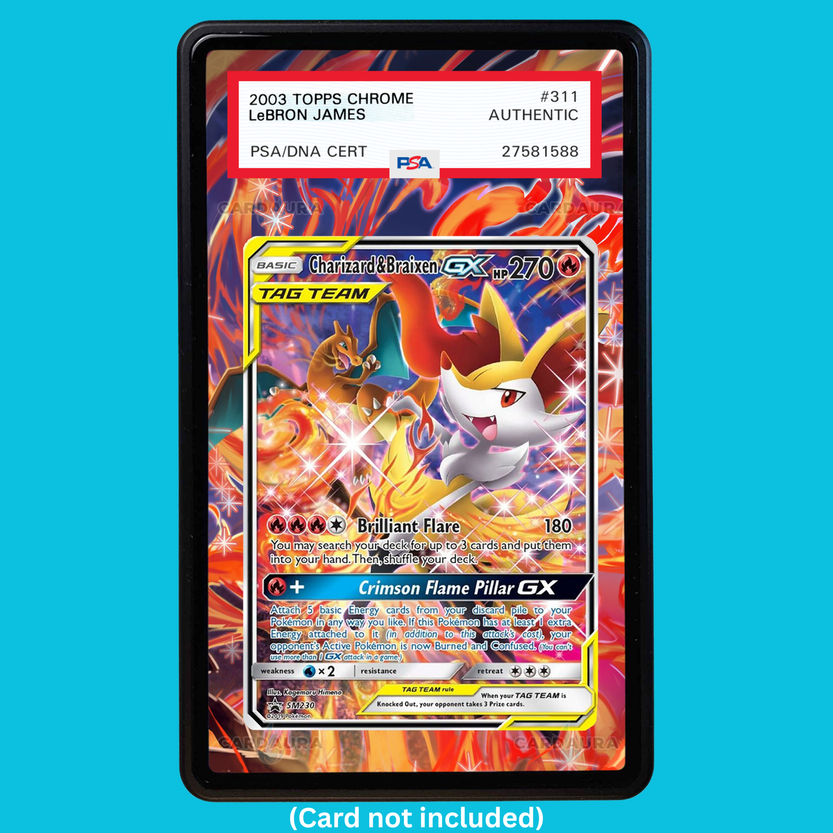 Charizard and Braixen GX SW230 Black Star Promos (Graded) Display Case (Pre-Order)