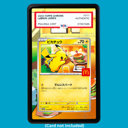 Hand-drawn Pikachu 20/M-P Mcdonalds Promo 2025 extended art display case insert for graded Pokémon cards