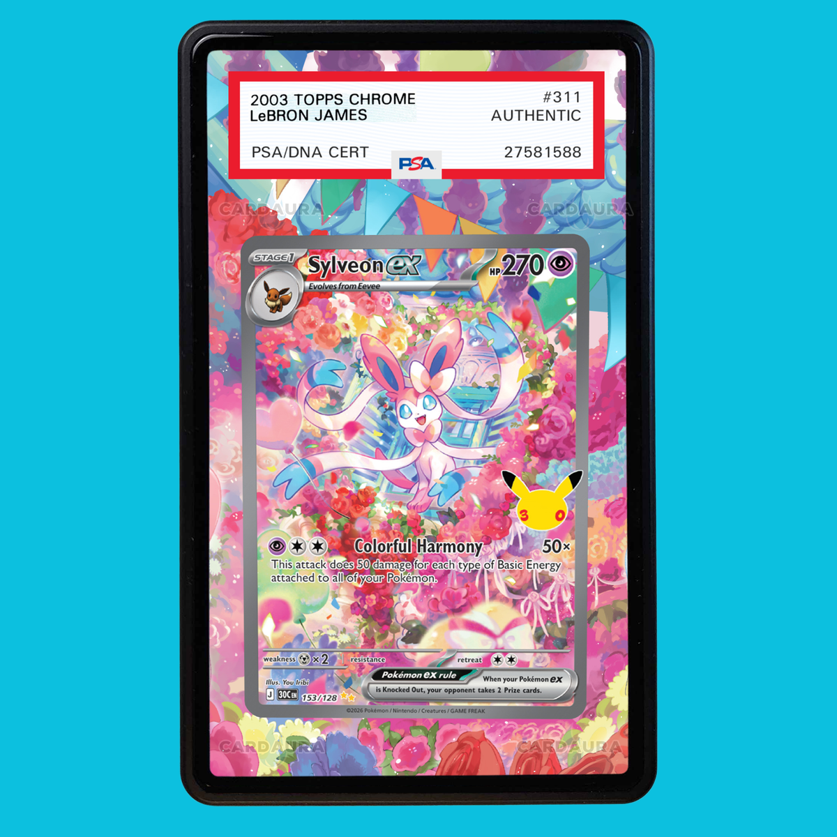 Sylveon ex 153/128 30th Anniversary (Graded) Display Case (Pre-Order)