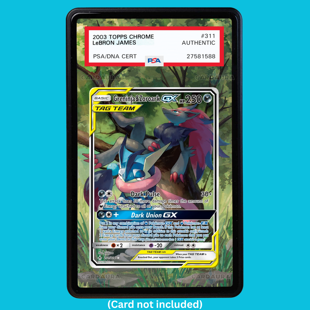 Greninja & Zoroark-GX 201/214 Unbroken Bonds (Graded) Display Case
