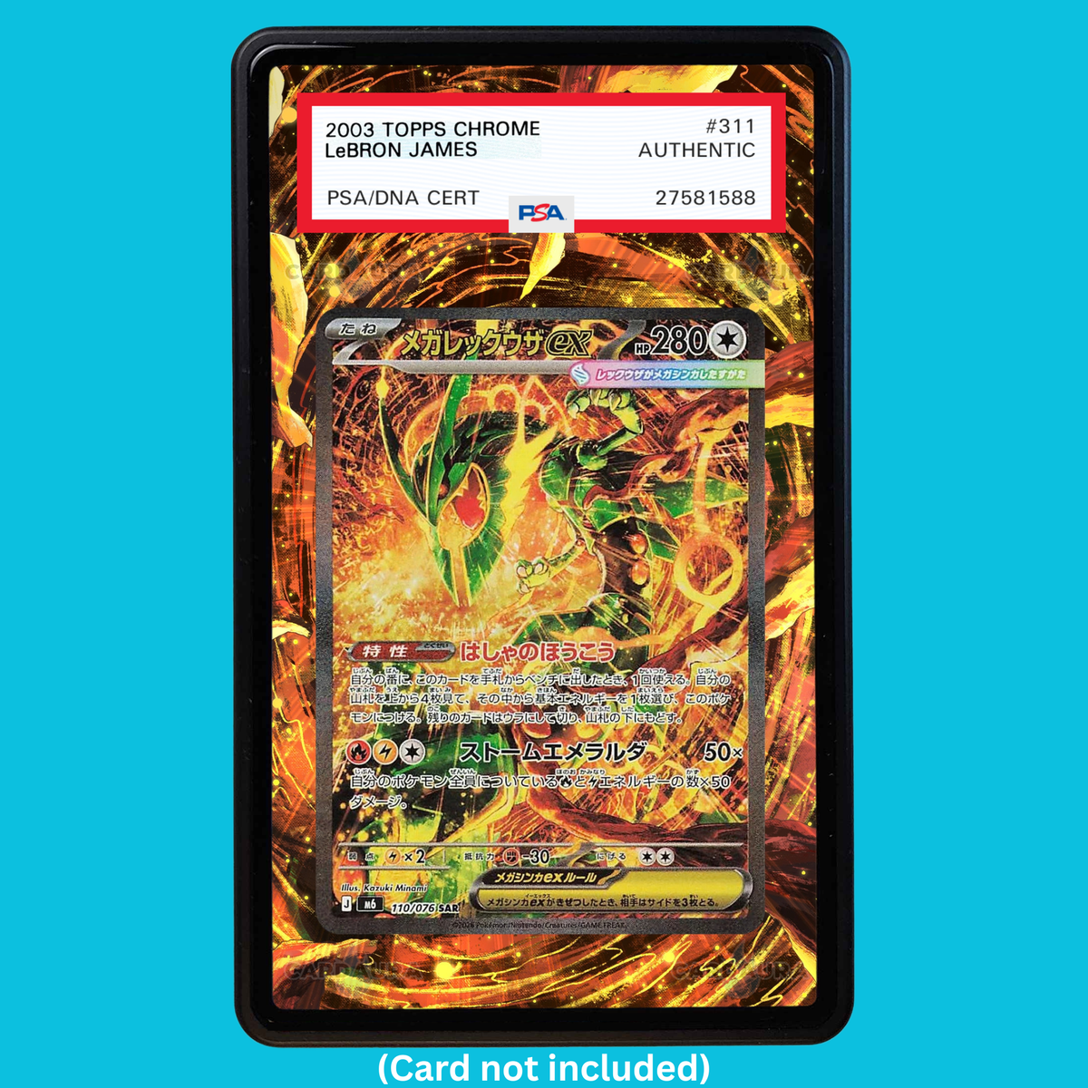 Mega rayquaza EX 100/076 Storm Emeralda (Graded) Display Case