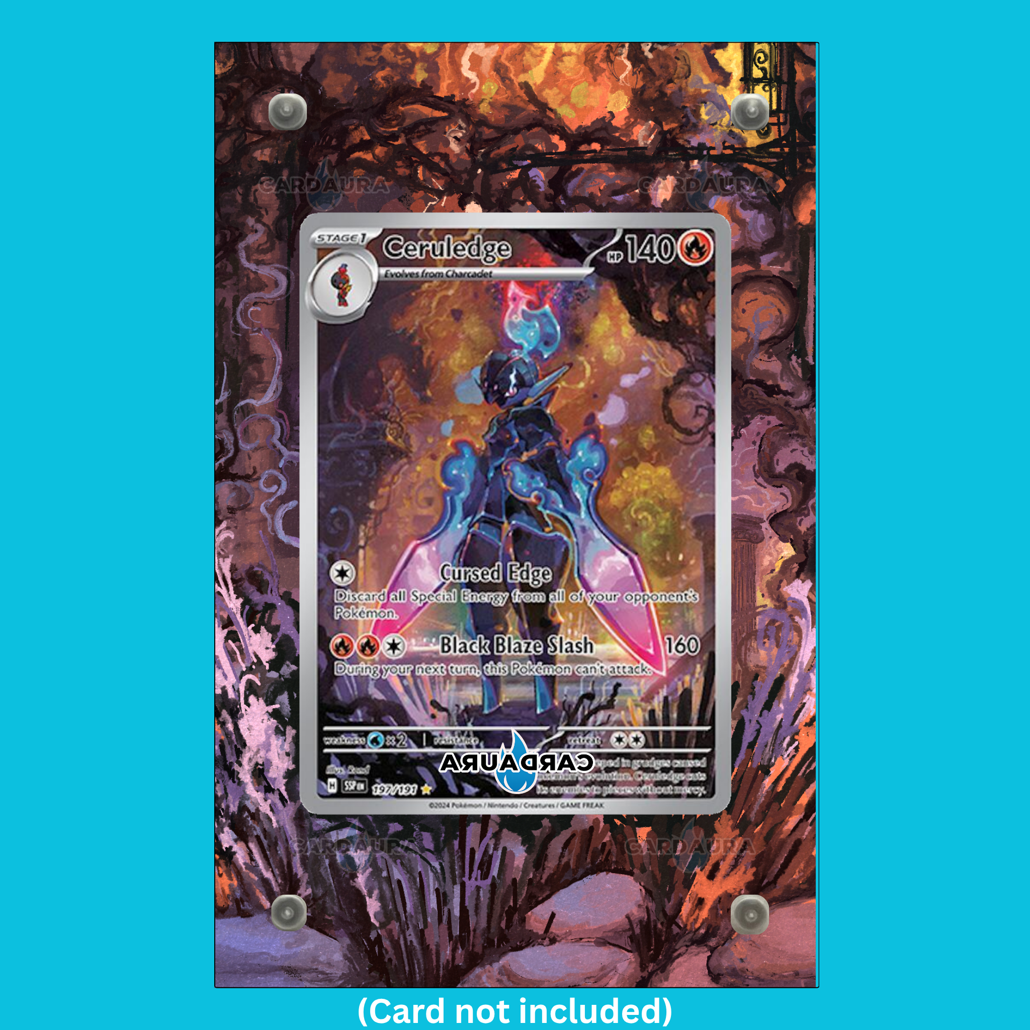 Ceruledge 197/191 From Surging Sparks Display Case (Extended Art Frame) | Magnetic Acrylic Holder for Ungraded Cards