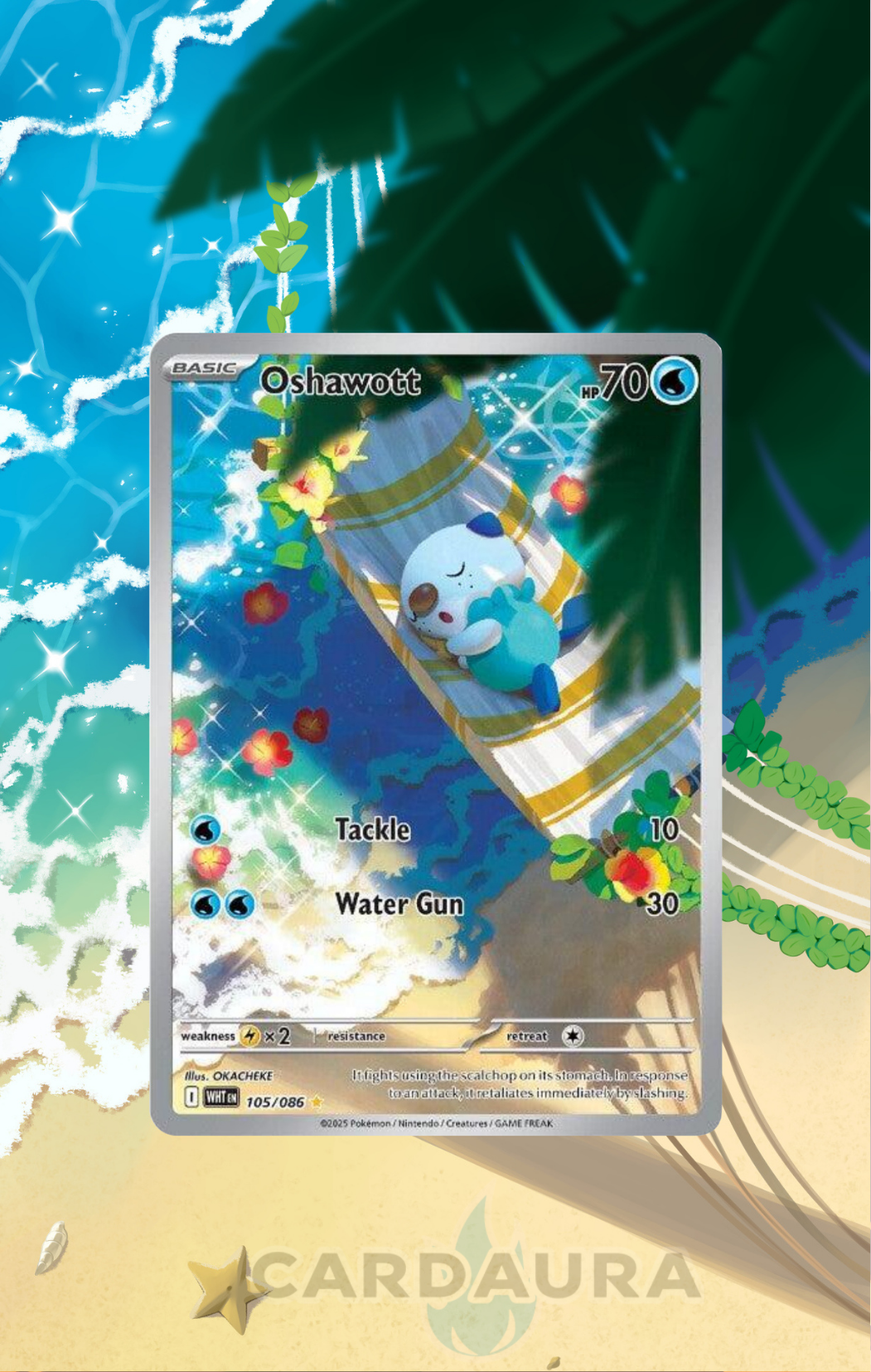 Oshawott 105/086 | White Flare CardAura Case
