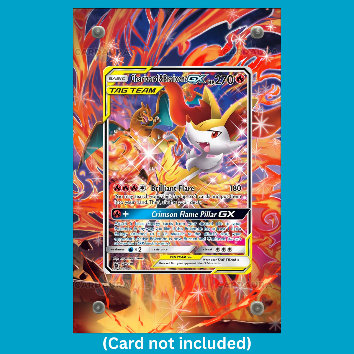 Charizard and Braixen GX SW230 Black Star Promos (Ungraded) Display Case (Pre-Order)