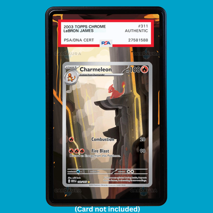 Hand-drawn Charmeleon 169/165 Set 151 extended art display case insert for graded Pokémon cards