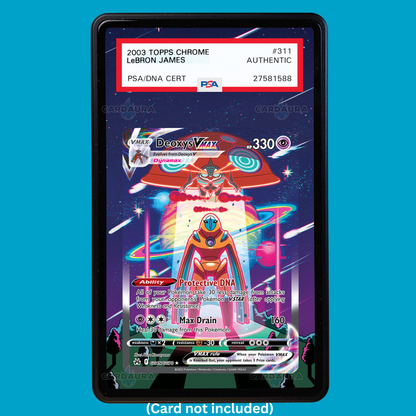 Hand-drawn Deoxys VMAX GG45/GG70 Crown Zenith extended art display case insert for graded Pokémon cards