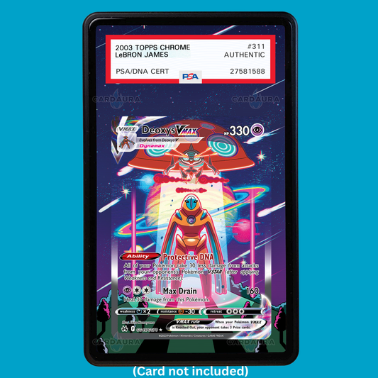 Hand-drawn Deoxys VMAX GG45/GG70 Crown Zenith extended art display case insert for graded Pokémon cards