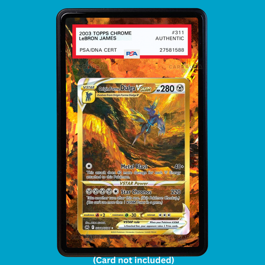 Hand-drawn Origin Forme Dialga VSTAR GG68 Crown Zenith extended art display case insert for graded Pokémon cards