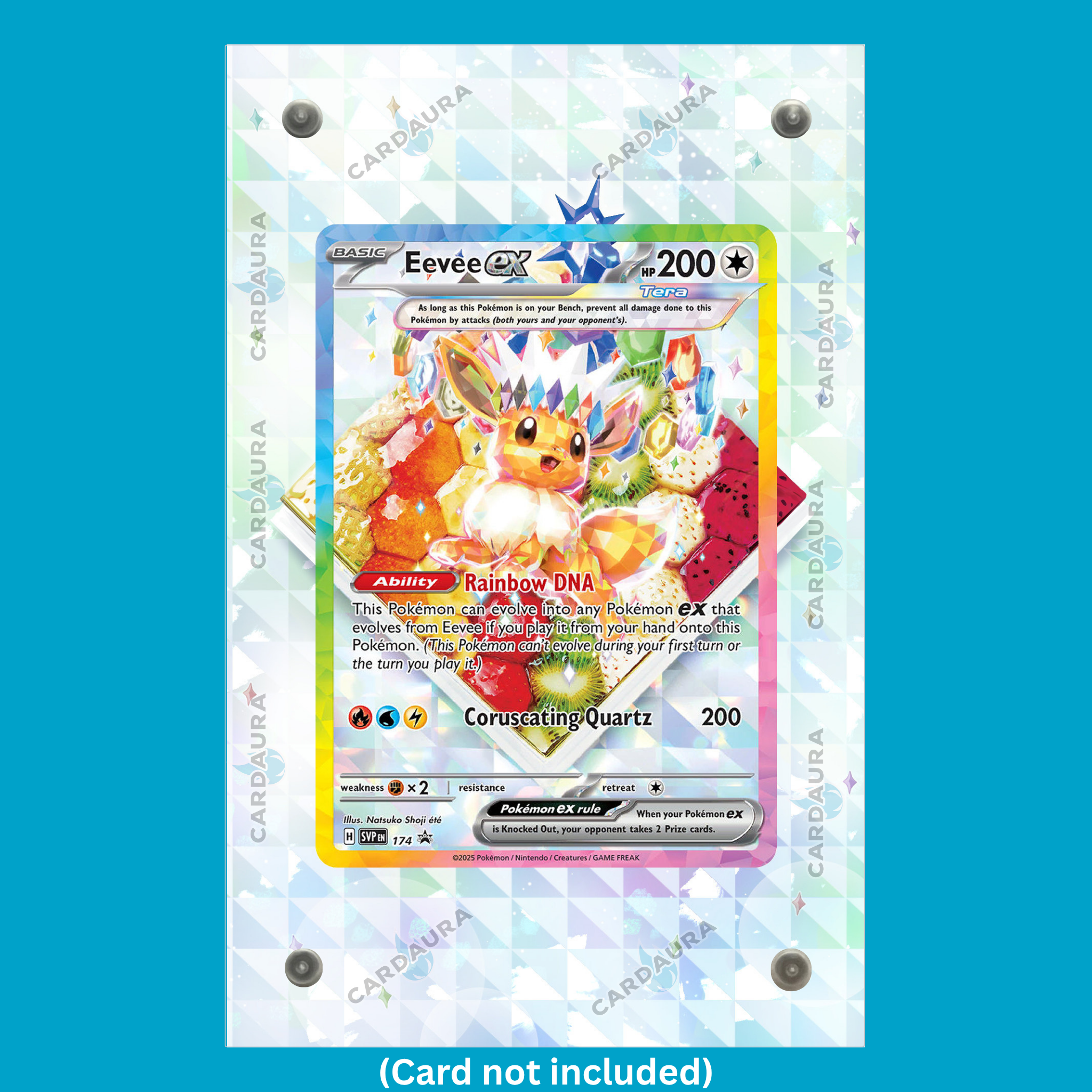 Eevee 174 From Prismatic Evolutions Display Case (Extended Art Frame) | Magnetic Acrylic Holder for Ungraded Cards