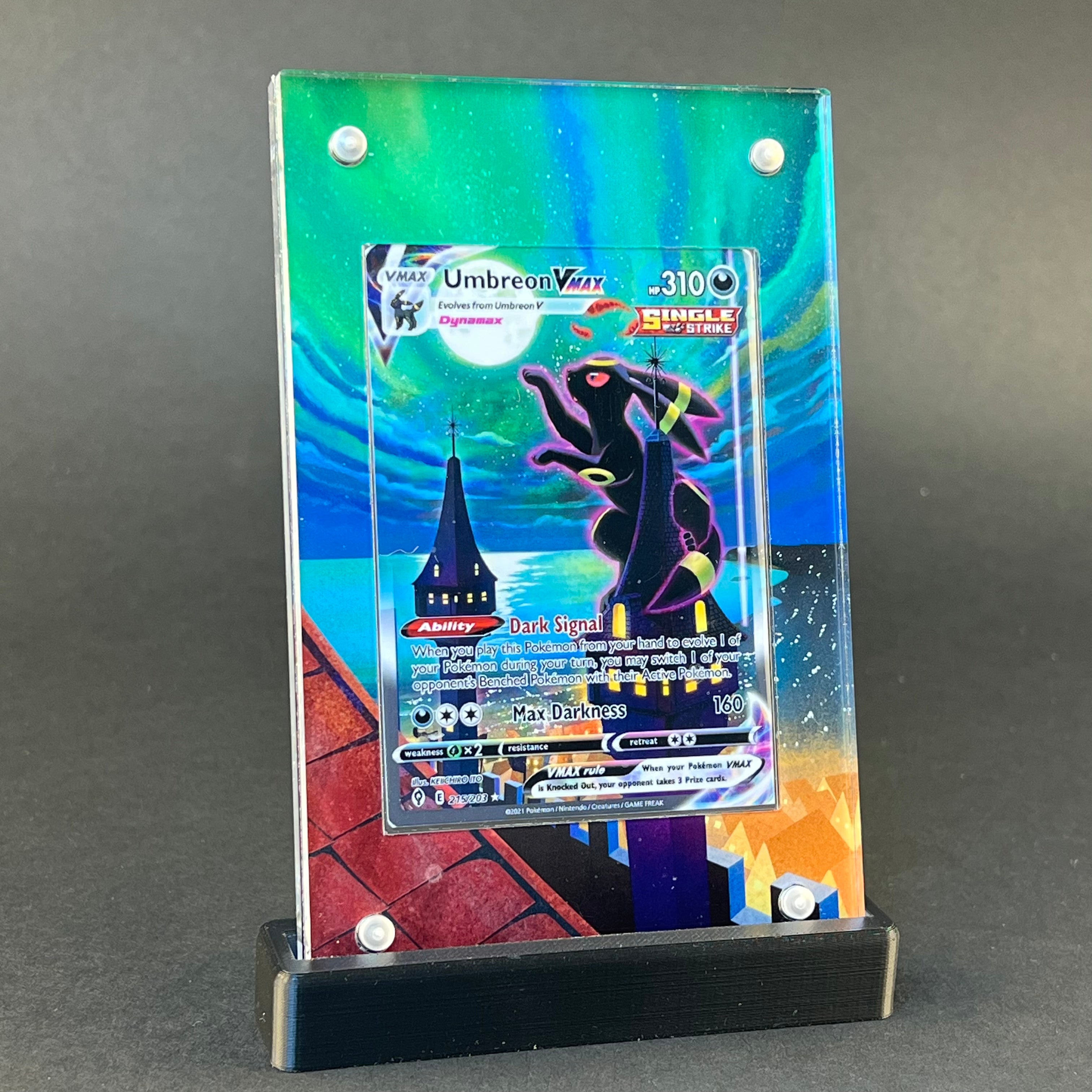 Umbreon VMAX 251/203 | Evolving Skies CardAura - Extended Art + Display Case (Raw)