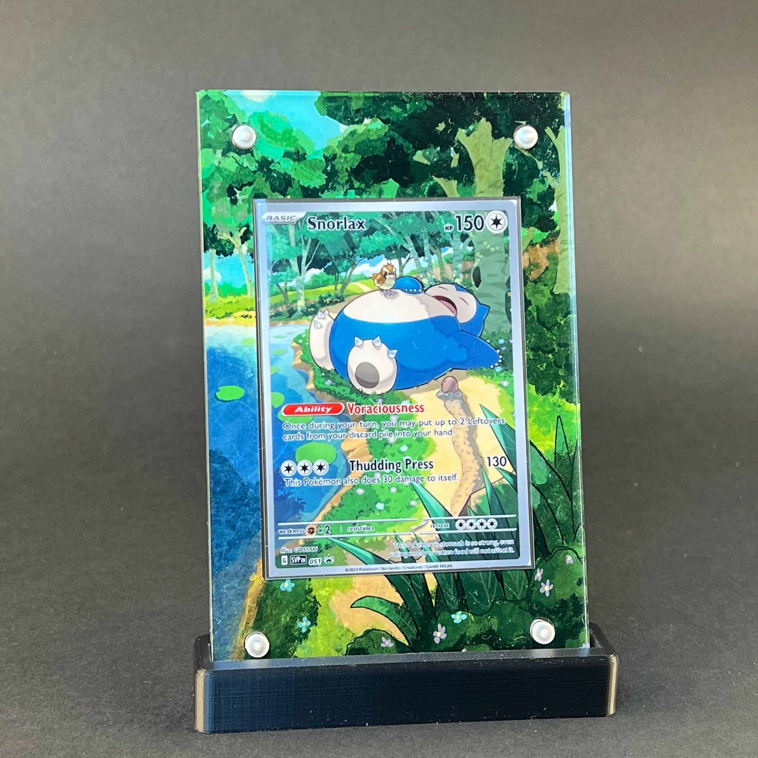 Snorlax Promo 051 | 151 CardAura - Extended Art + Display Case (Raw)