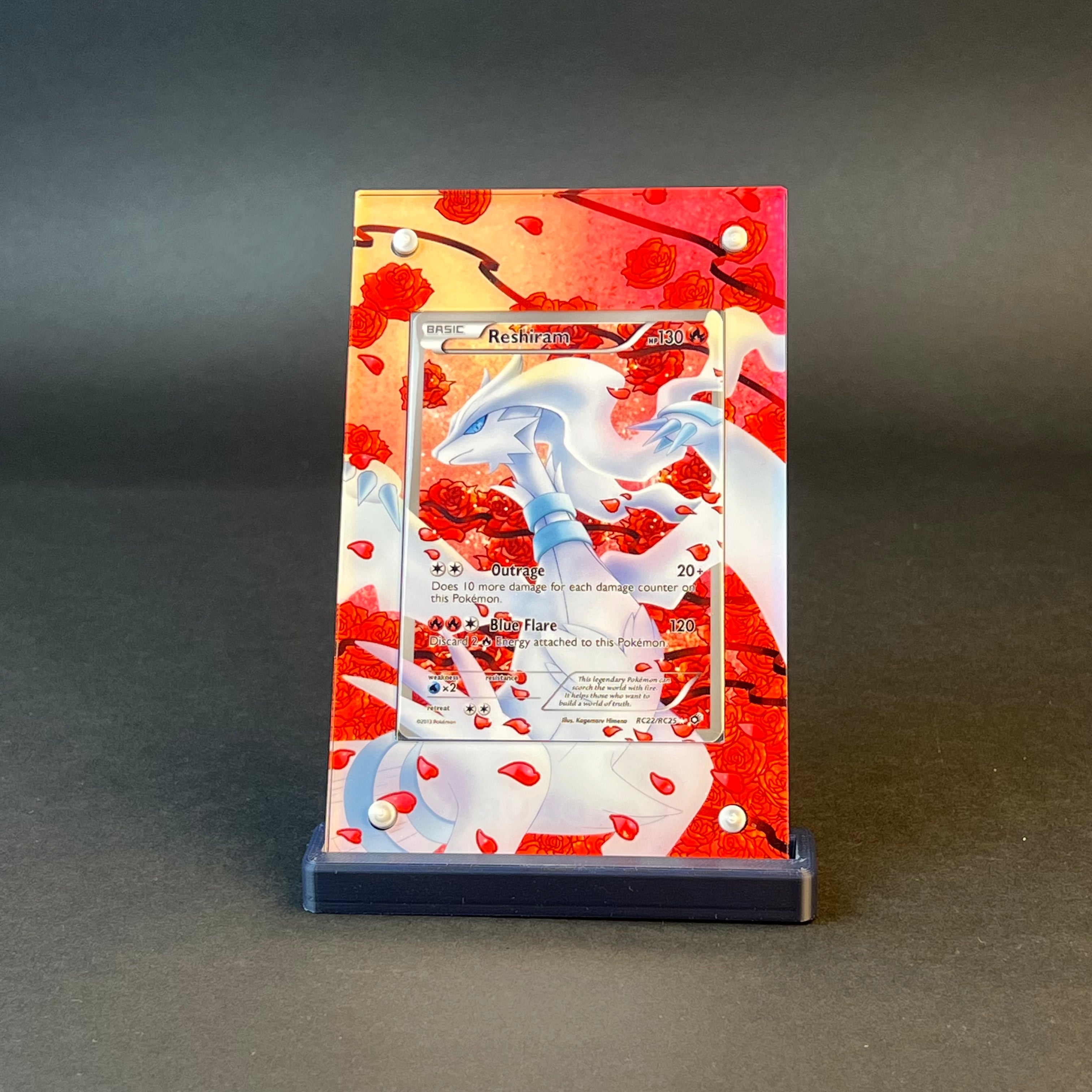 Reshiram RC22/RC25 | Legendary Treasures CardAura - Extended Art + Display Case (Raw)