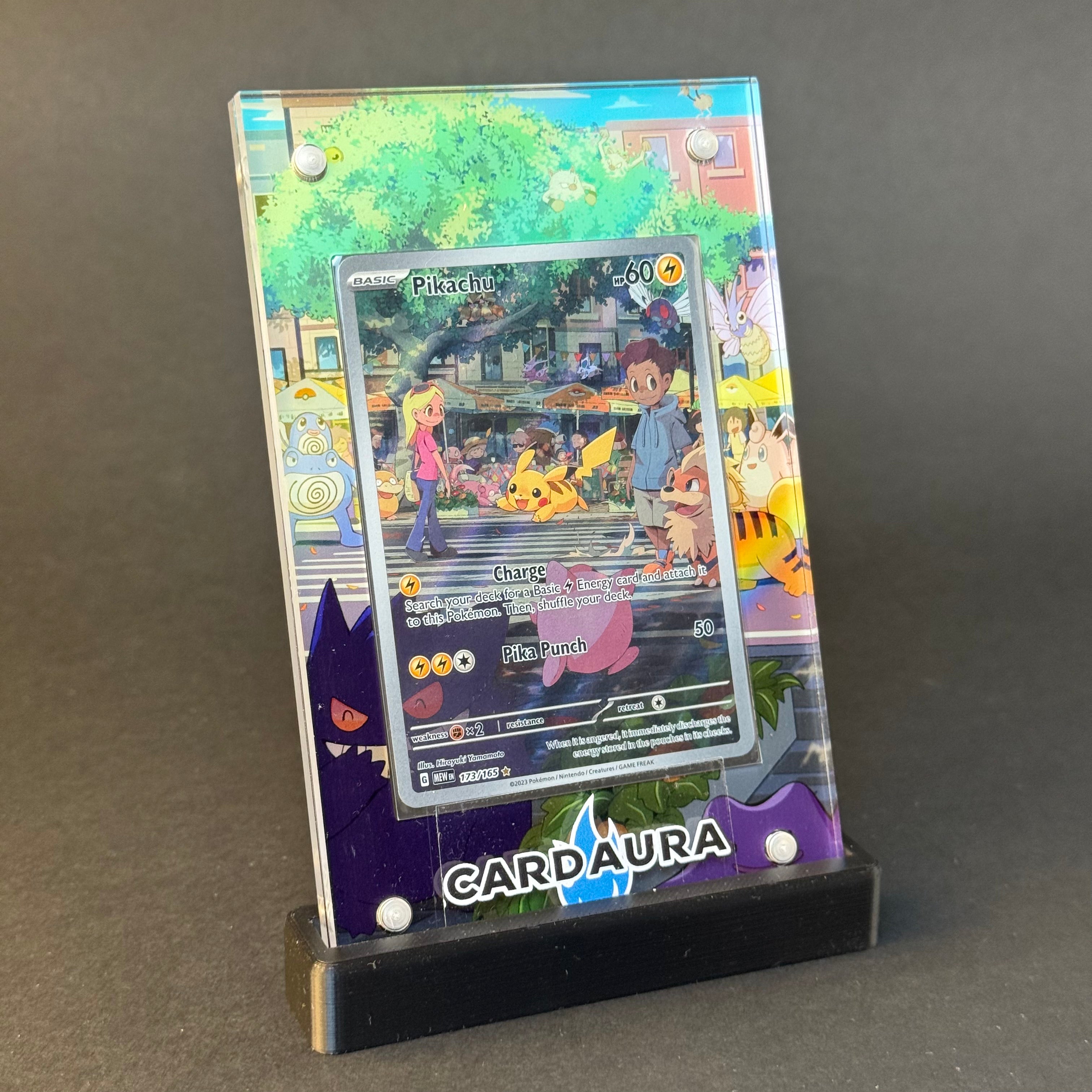 Pikachu 173 | 151 CardAura Raw Display Case