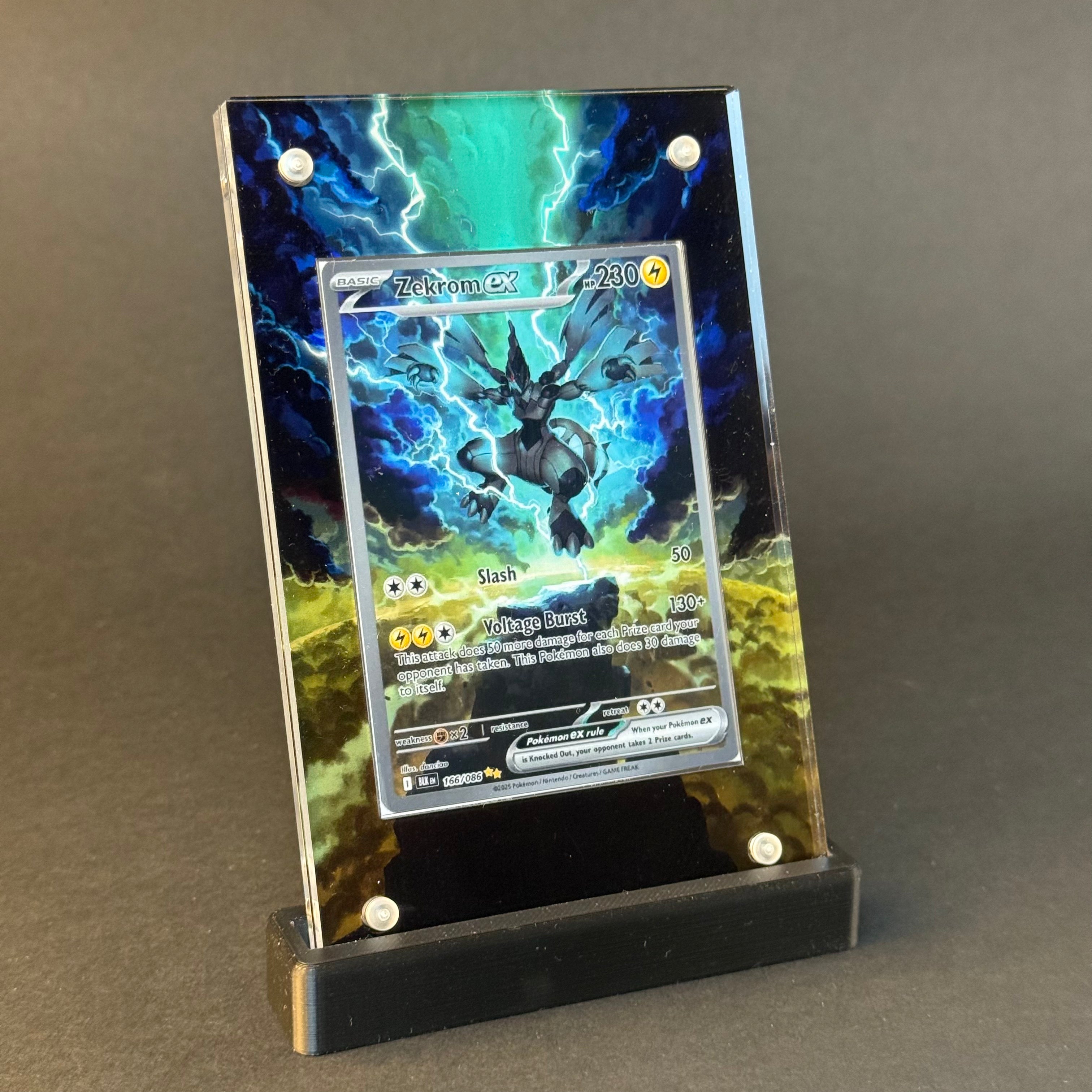 Zekrom EX 166/086 | Black Bolt CardAura - Extended Art + Display Case (Raw)