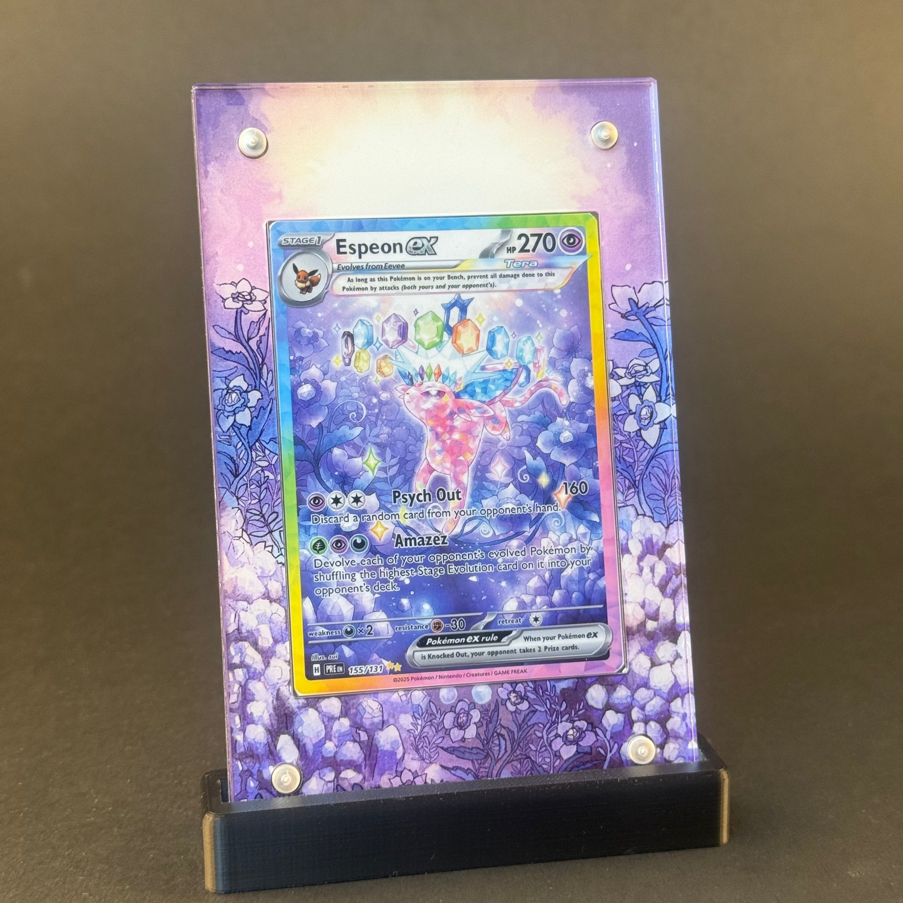 Espeon EX 155/131 Hand Drawn | Prismatic Evolutions CardAura Case