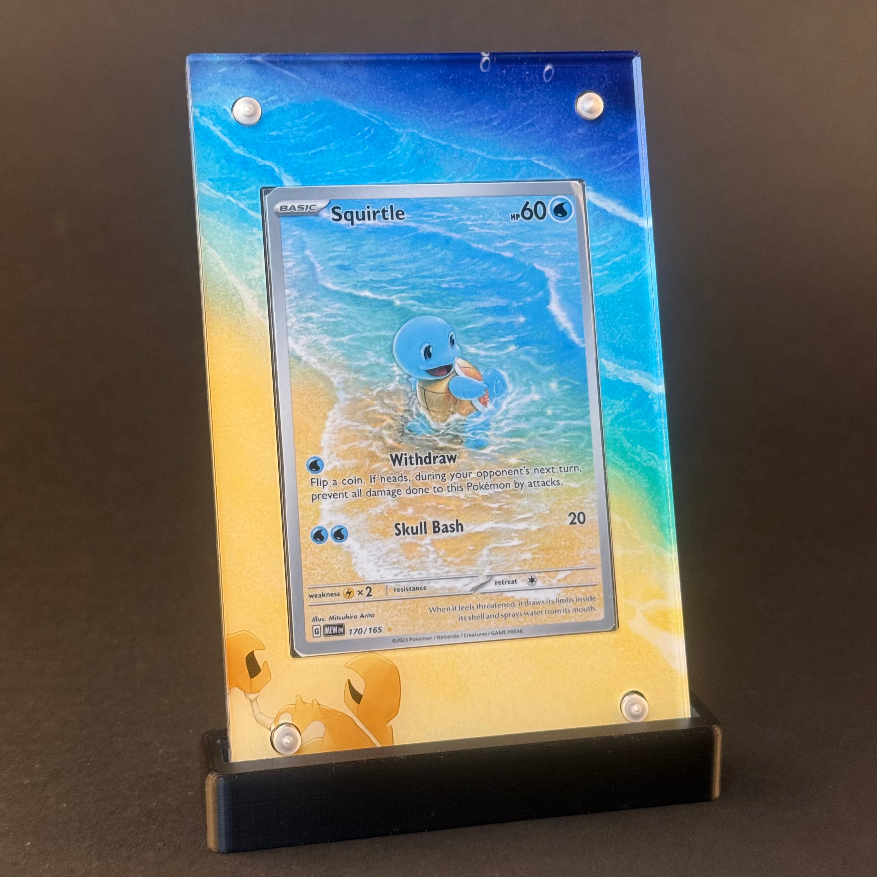 Squirtle 170/165 | 151 CardAura Raw Display Case