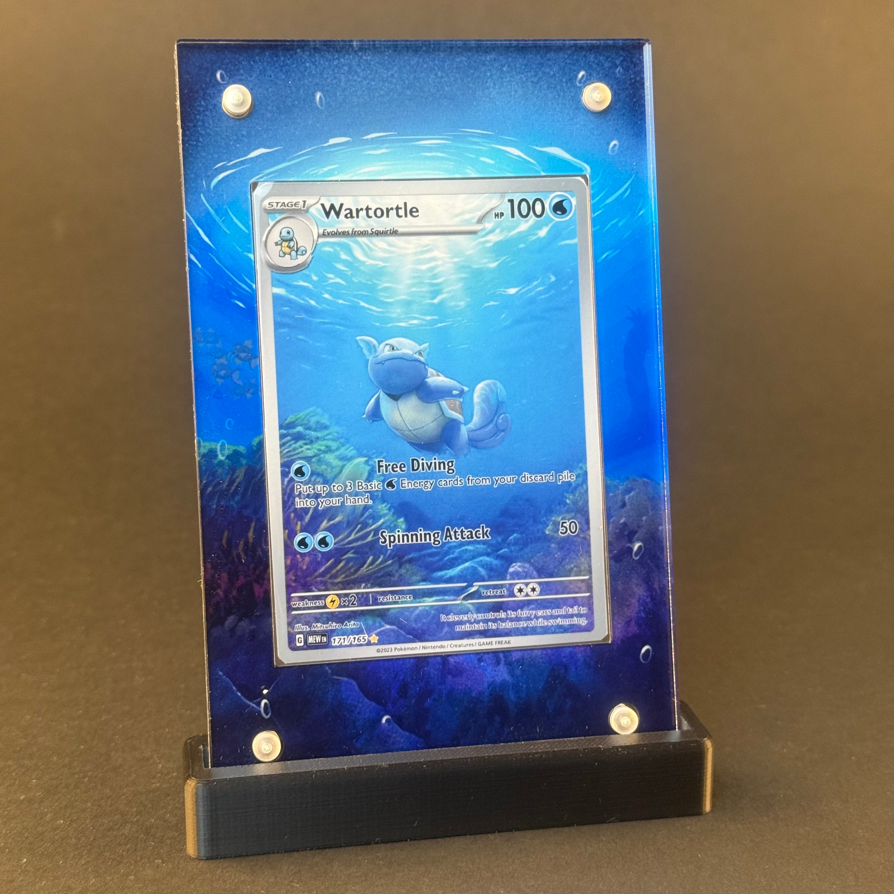 Wartortle 171/165 | 151 CardAura Raw Display Case