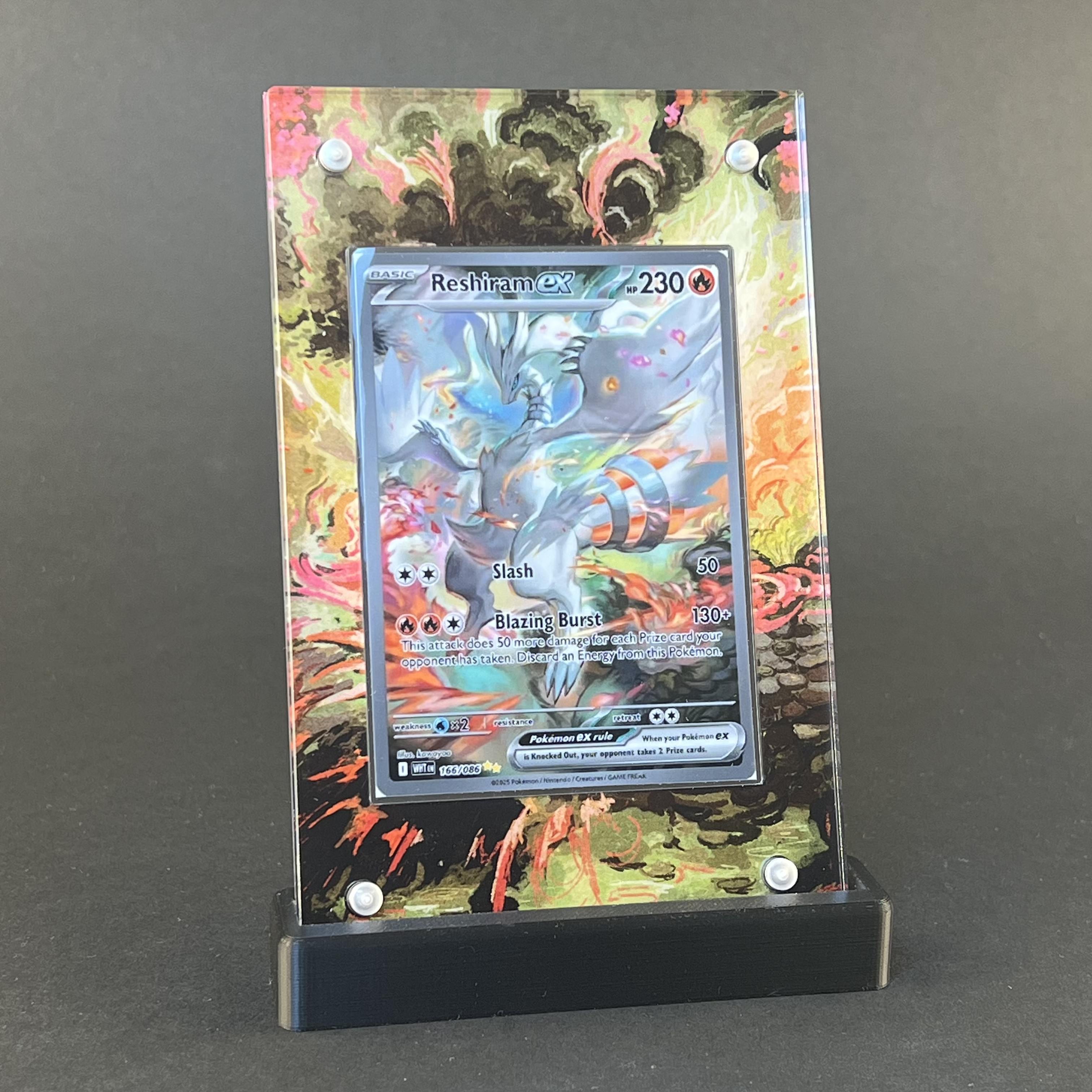 Reshiram EX 168/086 | White Flare CardAura - Extended Art + Display Case (Raw)