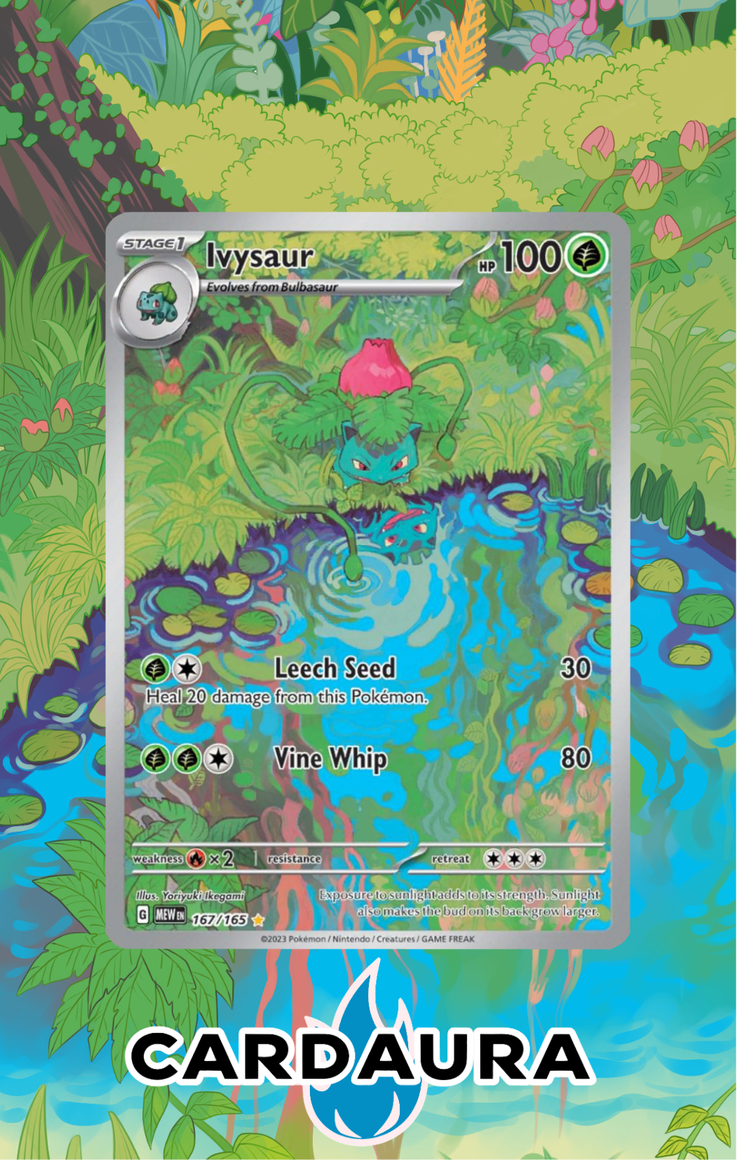 Ivysaur 167/165 | 151 CardAura Raw Display Case