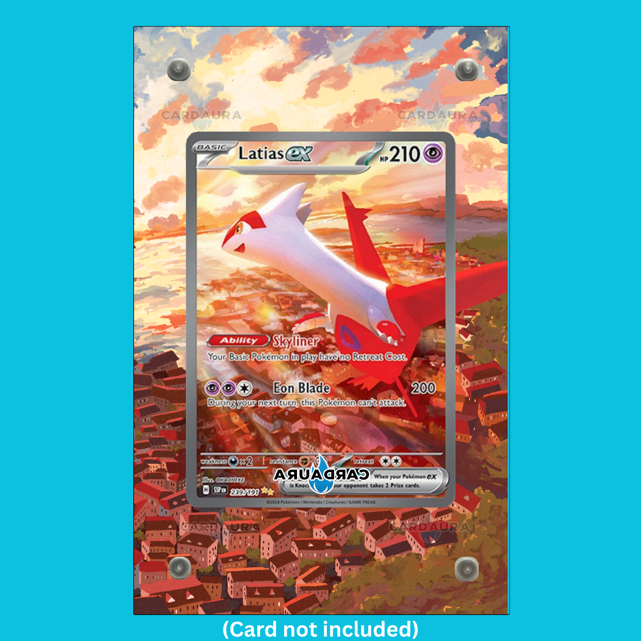 Latias EX 239/191 From Surging Sparks Display Case (Extended Art Frame) | Magnetic Acrylic Holder for Ungraded Cards