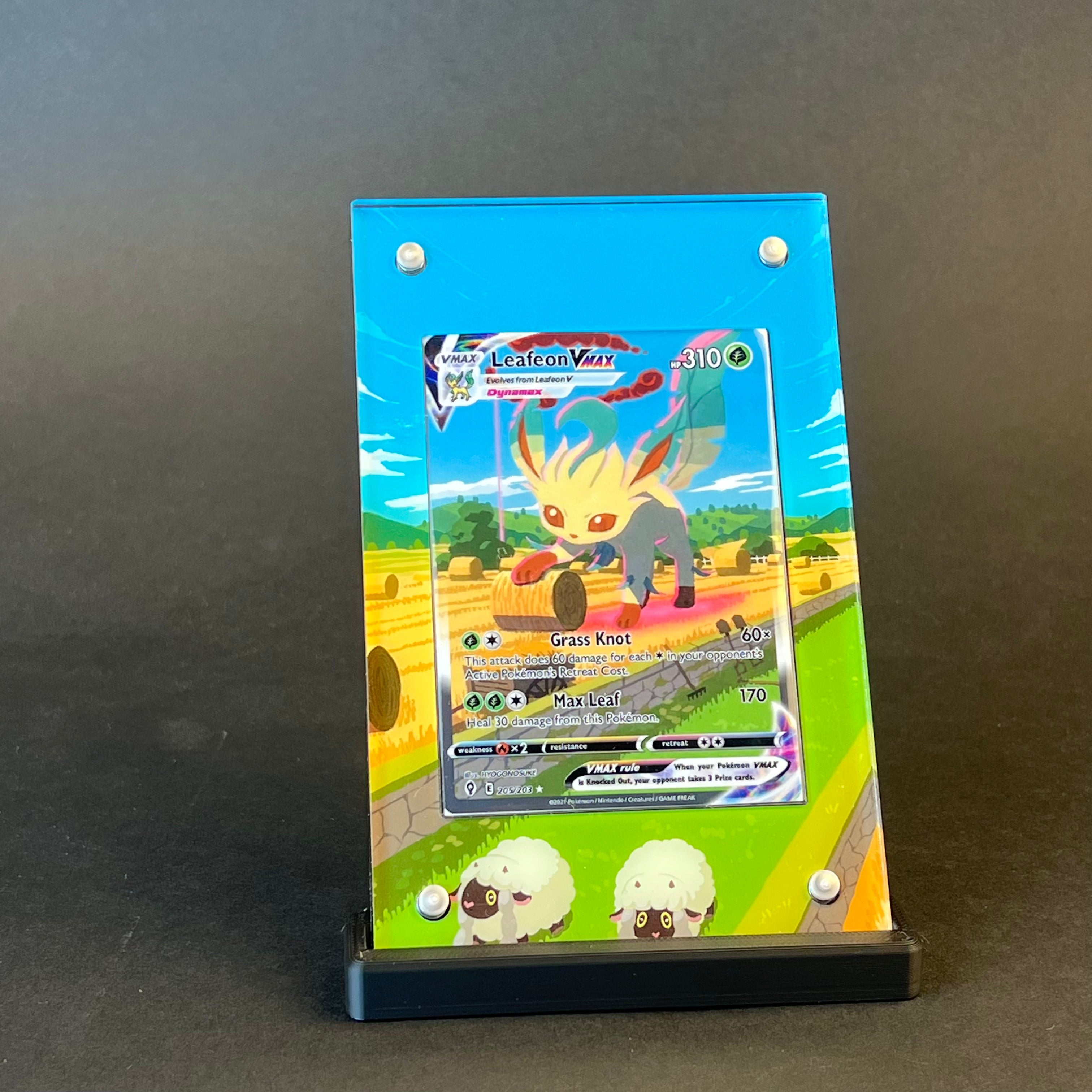 Leafeon VMAX 205/203 | Evolving Skies CardAura - Extended Art + Display Case (Raw)