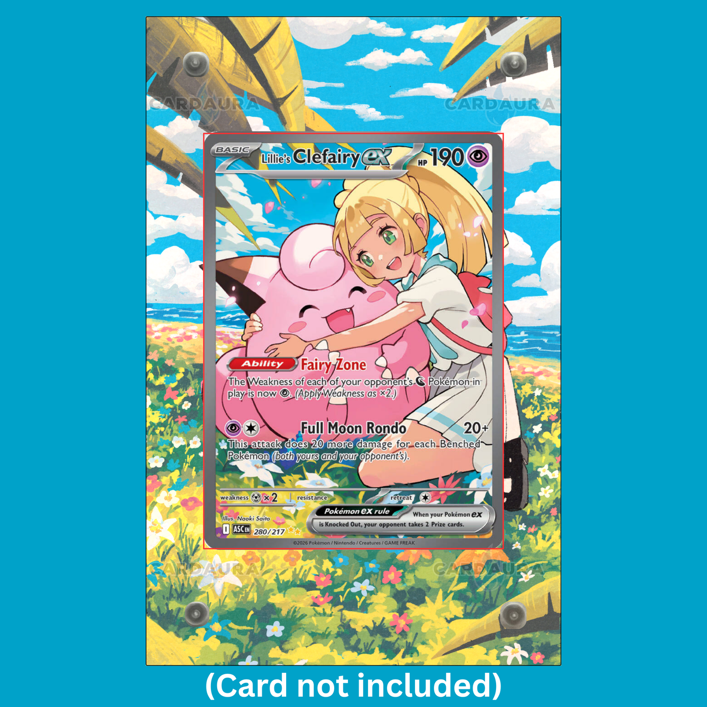 Lillie's Clefairy ex 280/217 Ungraded Display Case