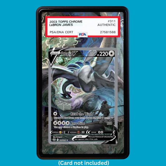 Hand-drawn Lugia V 186/195 (Alt Art) extended art display case insert for graded Pokémon cards