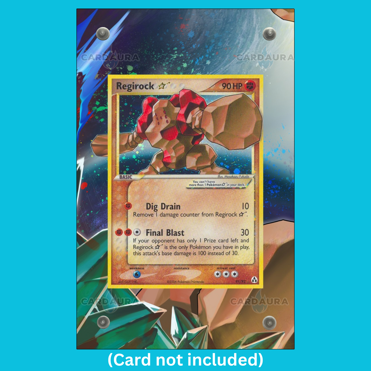 Regirock Gold Star 91 Pokemon Deoxys (Ungraded) Display Case