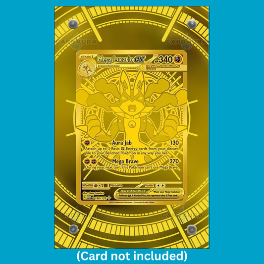 Mega Lucario Gold 188/132 Mega Evolutions (Ungraded) Display Case