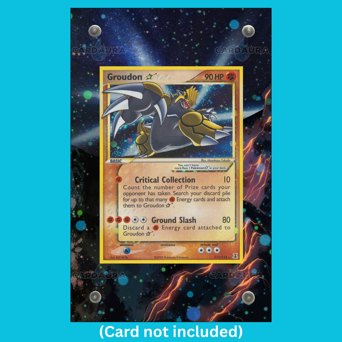 Groudon Gold Star 111 Pokemon Deoxys (Ungraded) Display Case