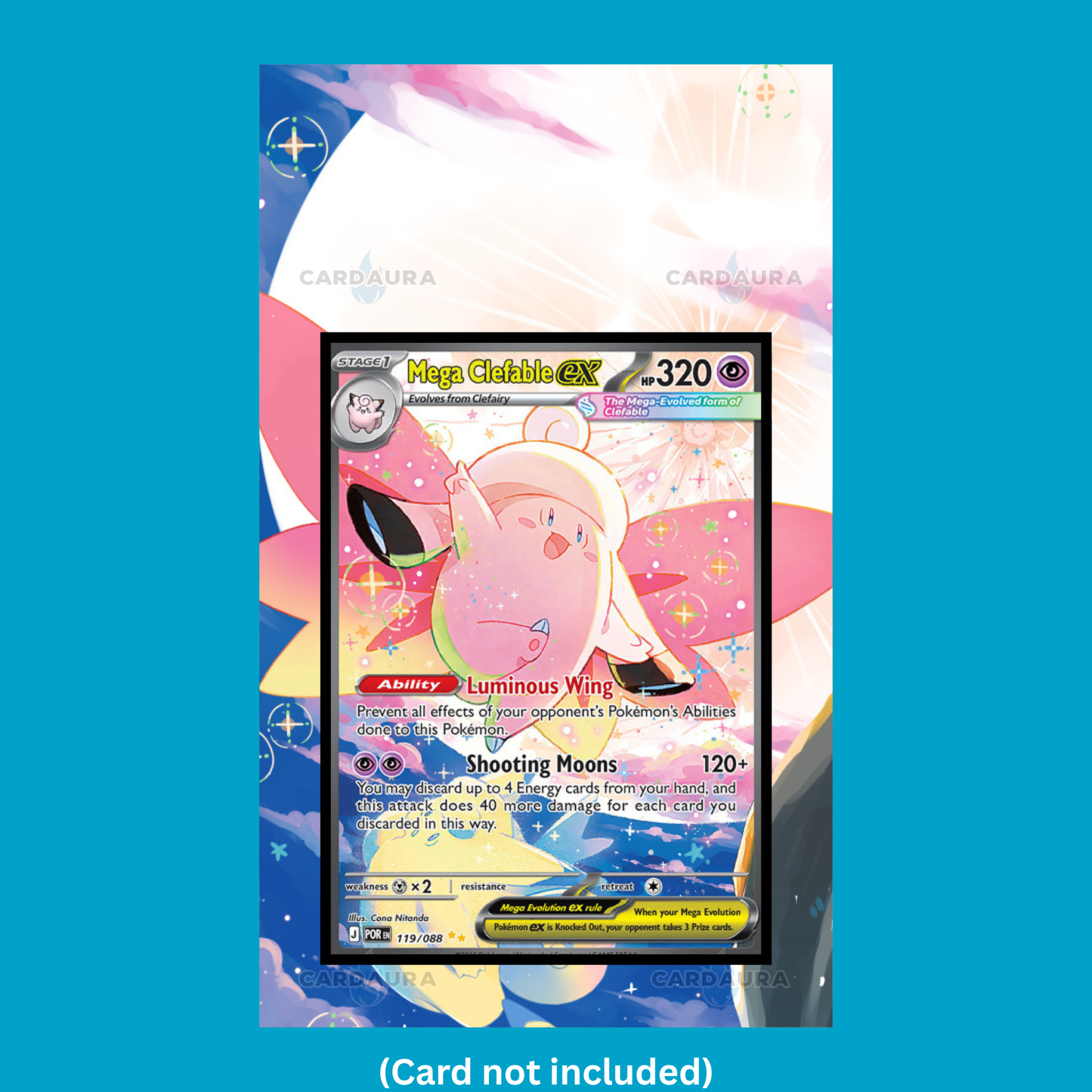 Mega Clefable ex 119/088 Graded Display Case